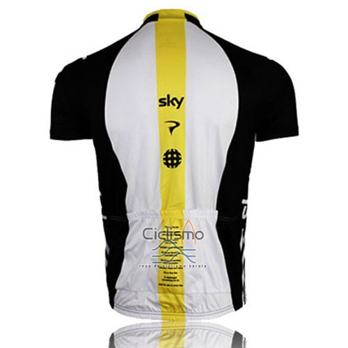 Sky Ropa Ciclismo Culotte Corto 2014 Mangas Cortas Negro y AMarillo